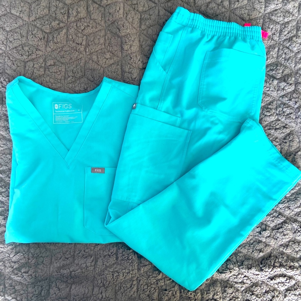 Figs Scrubs Neon Blue